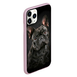 Чехол iPhone 11 Pro матовый Французский бульдог, цвет: 3D-розовый — фото 2