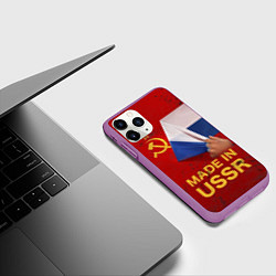 Чехол iPhone 11 Pro матовый MADE IN USSR, цвет: 3D-фиолетовый — фото 2