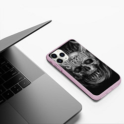 Чехол iPhone 11 Pro матовый Slipknot: Devil Skull, цвет: 3D-розовый — фото 2