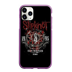 Чехол iPhone 11 Pro матовый Slipknot 1995, цвет: 3D-фиолетовый