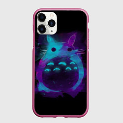 Чехол iPhone 11 Pro матовый Милый Тоторо, цвет: 3D-малиновый