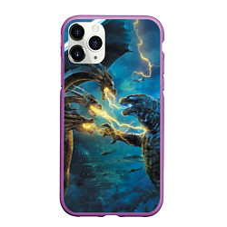 Чехол iPhone 11 Pro матовый Godzilla Rage, цвет: 3D-фиолетовый