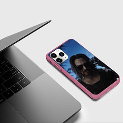 Чехол iPhone 11 Pro матовый Киану Ривз, цвет: 3D-малиновый — фото 2