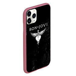 Чехол iPhone 11 Pro матовый Bon Jovi, цвет: 3D-малиновый — фото 2