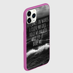 Чехол iPhone 11 Pro матовый Bring Me The Horizon - it comes in waves, цвет: 3D-фиолетовый — фото 2