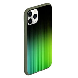 Чехол iPhone 11 Pro матовый Неоновые полосы - Минимализм, цвет: 3D-темно-зеленый — фото 2