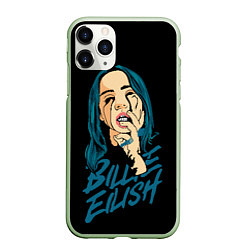 Чехол iPhone 11 Pro матовый Billie Eilish, цвет: 3D-салатовый