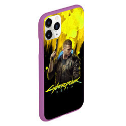 Чехол iPhone 11 Pro матовый Cyberpunk 2077, цвет: 3D-фиолетовый — фото 2