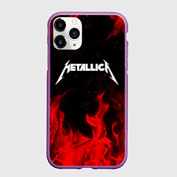 Чехол iPhone 11 Pro матовый METALLICA НА СПИНЕ, цвет: 3D-фиолетовый