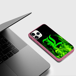 Чехол iPhone 11 Pro матовый L letter flame, цвет: 3D-малиновый — фото 2