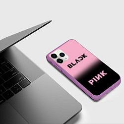 Чехол iPhone 11 Pro матовый Blackpink - розово-черный, цвет: 3D-фиолетовый — фото 2
