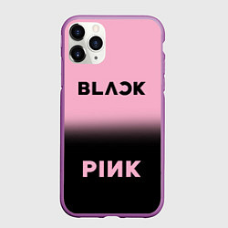 Чехол iPhone 11 Pro матовый Blackpink - розово-черный, цвет: 3D-фиолетовый