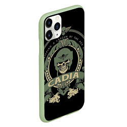 Чехол iPhone 11 Pro матовый Вархаммер - Cadia skull, цвет: 3D-салатовый — фото 2