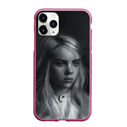 Чехол iPhone 11 Pro матовый Billie Eilish, цвет: 3D-малиновый