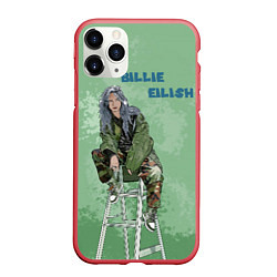 Чехол iPhone 11 Pro матовый Billie Eilish: Green Motive, цвет: 3D-красный