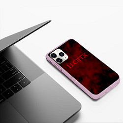 Чехол iPhone 11 Pro матовый LUCIFER КРЫЛЬЯ, цвет: 3D-розовый — фото 2