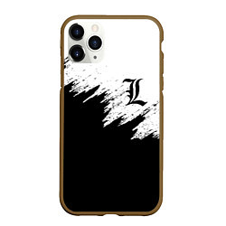 Чехол iPhone 11 Pro матовый L letter line, цвет: 3D-коричневый