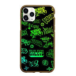 Чехол iPhone 11 Pro матовый BILLIE EILISH: Grunge Graffiti, цвет: 3D-коричневый