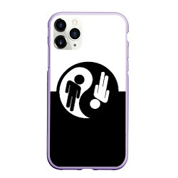 Чехол iPhone 11 Pro матовый Billie Eilish: Yin-Yang, цвет: 3D-светло-сиреневый