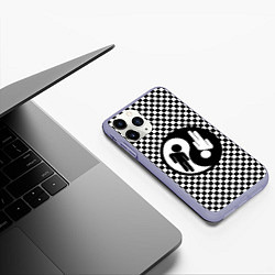 Чехол iPhone 11 Pro матовый Billie Eilish: Yin-Yang, цвет: 3D-светло-сиреневый — фото 2