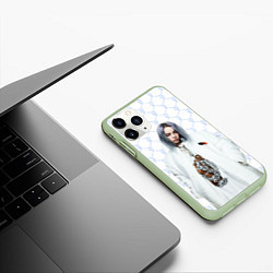 Чехол iPhone 11 Pro матовый BILLIE EILISH: White Fashion, цвет: 3D-салатовый — фото 2