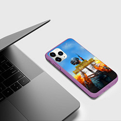 Чехол iPhone 11 Pro матовый PUBG, цвет: 3D-фиолетовый — фото 2
