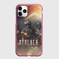 Чехол iPhone 11 Pro матовый S T A L K E R Чернобыль, цвет: 3D-малиновый