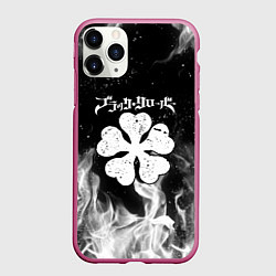 Чехол iPhone 11 Pro матовый ЧЁРНЫЙ КЛЕВЕР, цвет: 3D-малиновый