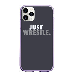 Чехол iPhone 11 Pro матовый Just wrestle, цвет: 3D-светло-сиреневый