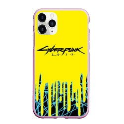 Чехол iPhone 11 Pro матовый Cyberpunk 2077: Yellow Style, цвет: 3D-розовый