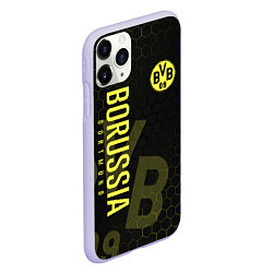 Чехол iPhone 11 Pro матовый Боруссия Дортмунд honeycomb, цвет: 3D-светло-сиреневый — фото 2