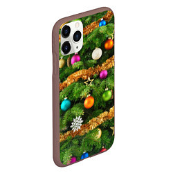 Чехол iPhone 11 Pro матовый Живая новогодняя ёлка, цвет: 3D-коричневый — фото 2