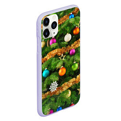 Чехол iPhone 11 Pro матовый Живая новогодняя ёлка, цвет: 3D-светло-сиреневый — фото 2