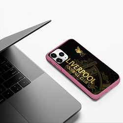 Чехол iPhone 11 Pro матовый Ливерпуль, цвет: 3D-малиновый — фото 2