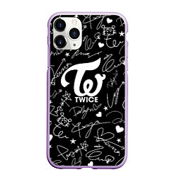 Чехол iPhone 11 Pro матовый TWICE АВТОГРАФЫ, цвет: 3D-сиреневый