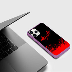 Чехол iPhone 11 Pro матовый АлисА на спине, цвет: 3D-фиолетовый — фото 2