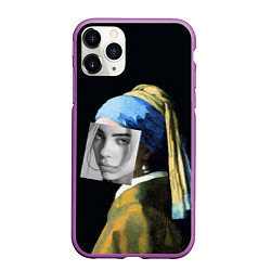 Чехол iPhone 11 Pro матовый Billie Eilish с Сережкой, цвет: 3D-фиолетовый