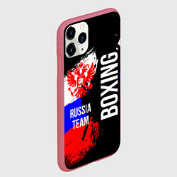 Чехол iPhone 11 Pro матовый Boxing Russia Team и герб РФ, цвет: 3D-малиновый — фото 2