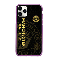 Чехол iPhone 11 Pro матовый Манчестер Юнайтед - team coat of arms, цвет: 3D-фиолетовый