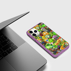 Чехол iPhone 11 Pro матовый PLANTS VS ZOMBIES, цвет: 3D-фиолетовый — фото 2