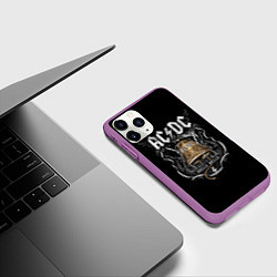 Чехол iPhone 11 Pro матовый ACDC - hells bells, цвет: 3D-фиолетовый — фото 2