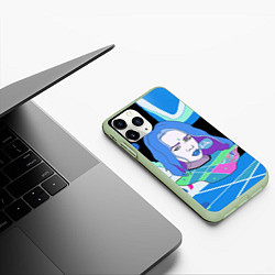 Чехол iPhone 11 Pro матовый Billie Eilish, цвет: 3D-салатовый — фото 2