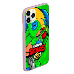 Чехол iPhone 11 Pro матовый BRAWL STARS LEON, цвет: 3D-розовый — фото 2