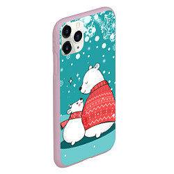 Чехол iPhone 11 Pro матовый North bear, цвет: 3D-розовый — фото 2