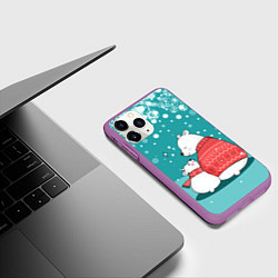 Чехол iPhone 11 Pro матовый North bear, цвет: 3D-фиолетовый — фото 2