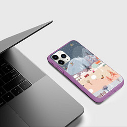 Чехол iPhone 11 Pro матовый Новогодние каникулы, цвет: 3D-фиолетовый — фото 2