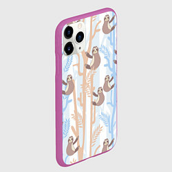 Чехол iPhone 11 Pro матовый Ленивец стайл, цвет: 3D-фиолетовый — фото 2