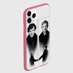 Чехол iPhone 11 Pro матовый Sherlock, цвет: 3D-малиновый — фото 2