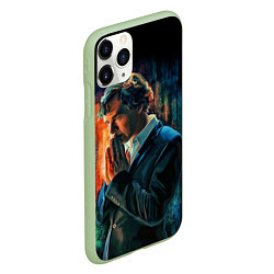 Чехол iPhone 11 Pro матовый Sherlock, цвет: 3D-салатовый — фото 2