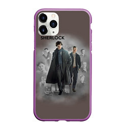 Чехол iPhone 11 Pro матовый Sherlock, цвет: 3D-фиолетовый